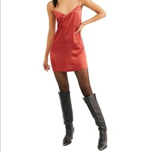 Free People Satin Chamise Mini Dress